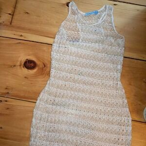 Sexy Boho Fringed Festival sparkle Swim Cover Up Resort Vacation Medium